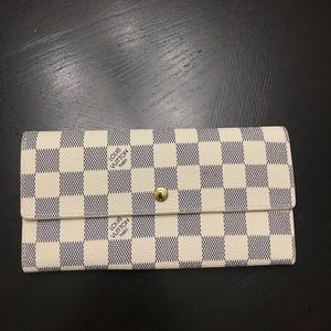 White Checkered Wallet
